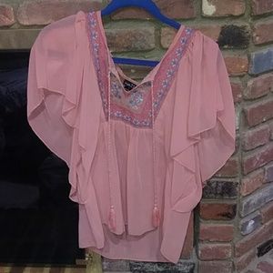 Adorable Pink Blouse with embroidery!!!
